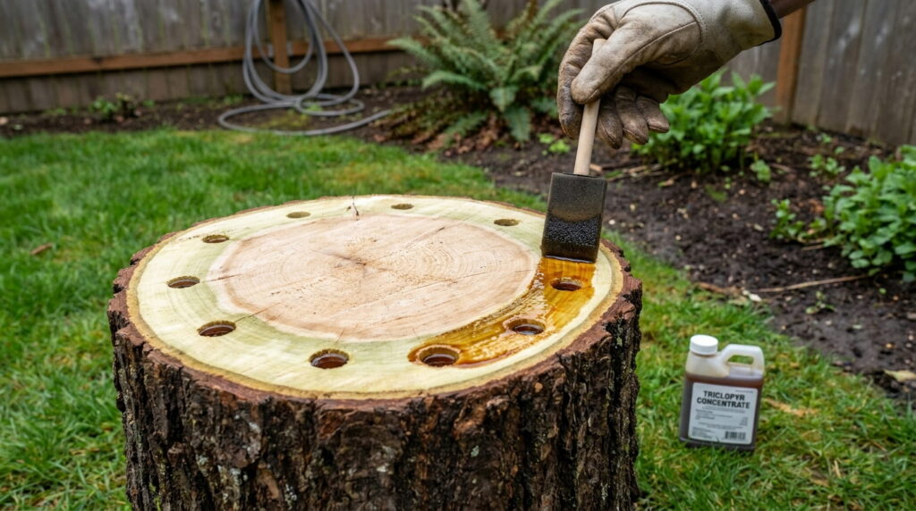 stump herbicide cambium ring treatment