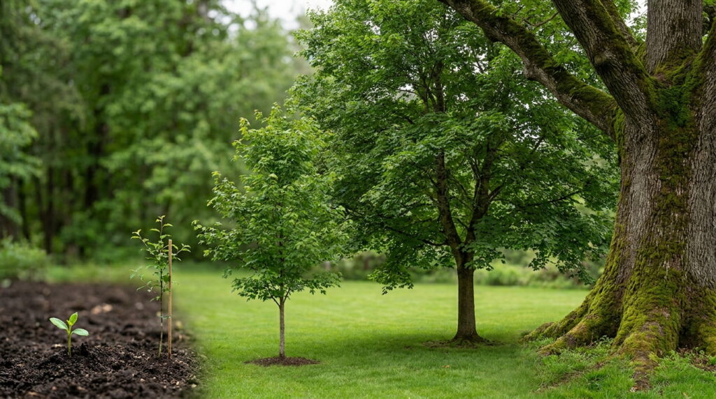 tree growth stages seedling to mature tree