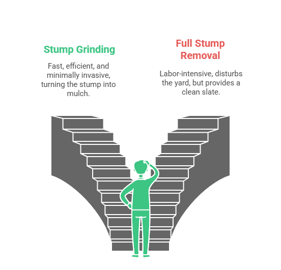 Stump Grinding vs Stump Removal