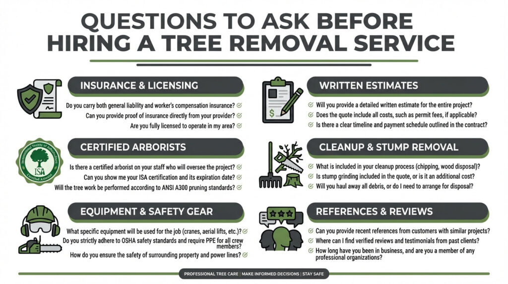 questions before hire tree service