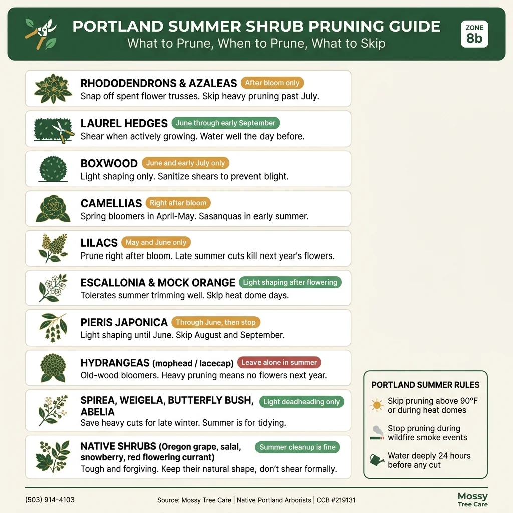 portland summer shrub pruning guide
